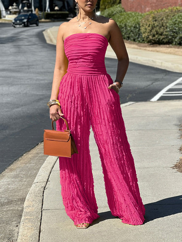 Ruched Strapless Jumpsuit