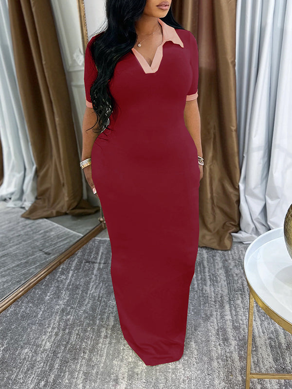 Contrast Polo Dress