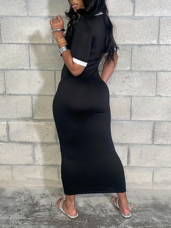 Contrast Polo Dress