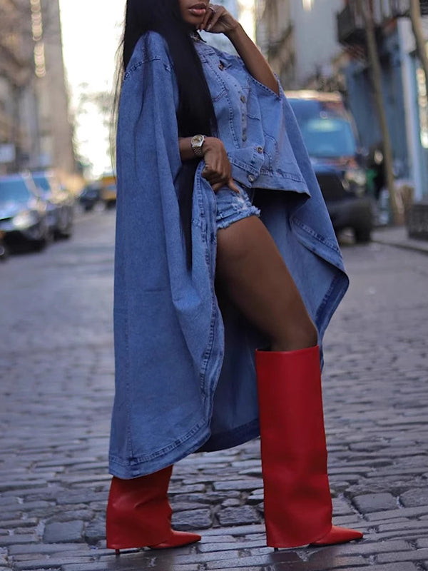 Denim Cape Jacket