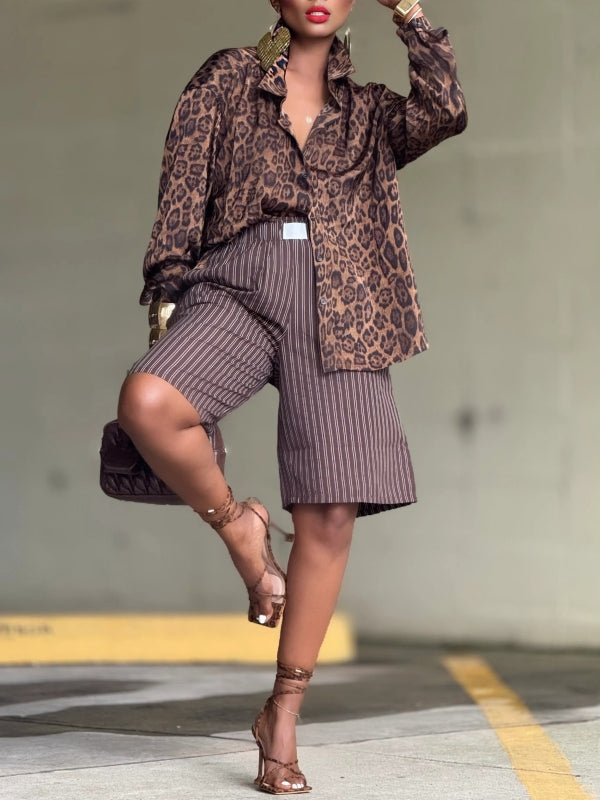 Leopard Button-Front Shirt