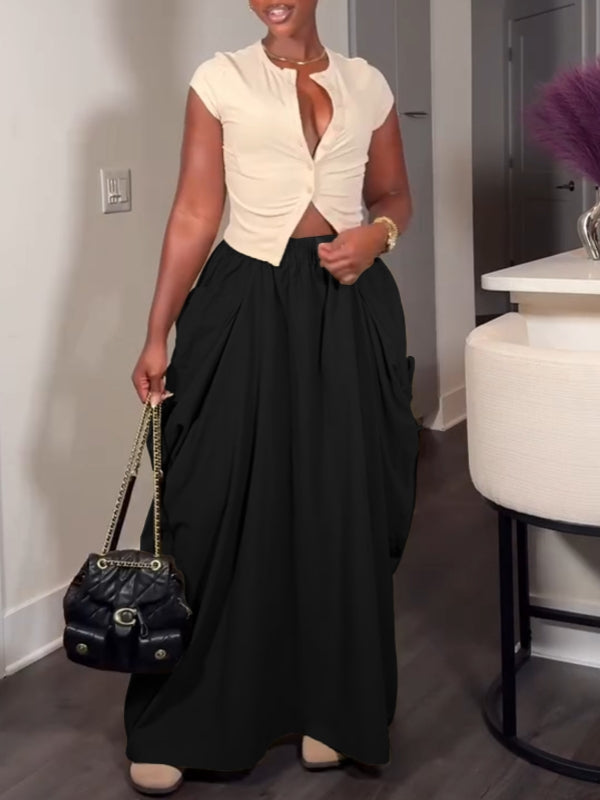 Drawstring Cargo Skirt