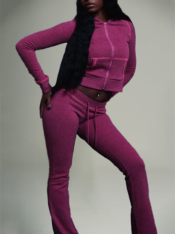 Zip-Front Hoodie & Pants Set