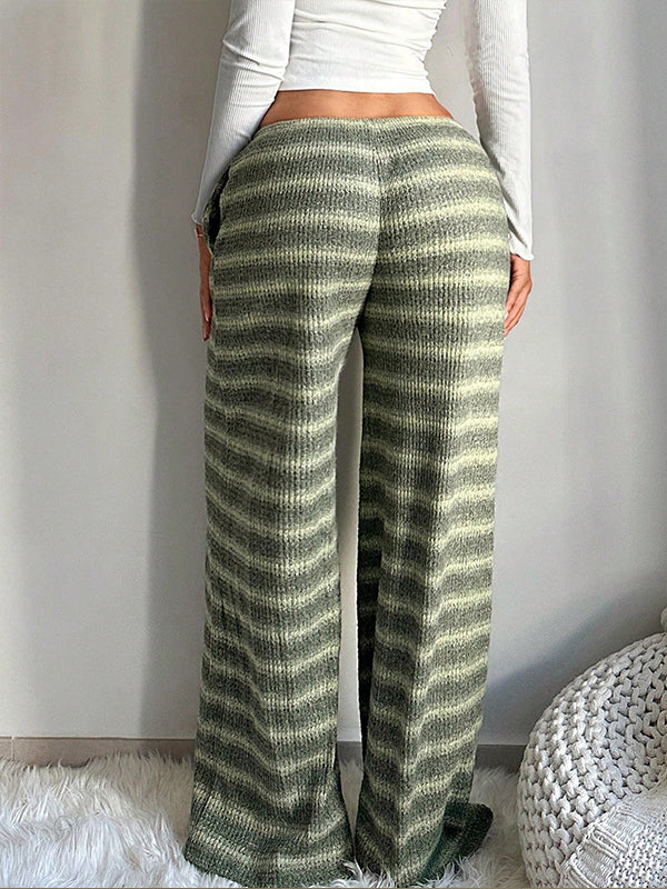 Stripe Wide-Leg Pants