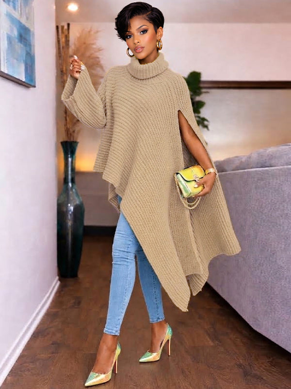 Knit Turtleneck Tunic Top