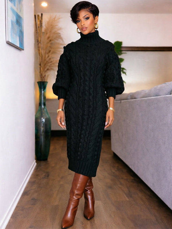 Turtleneck Knit Dress