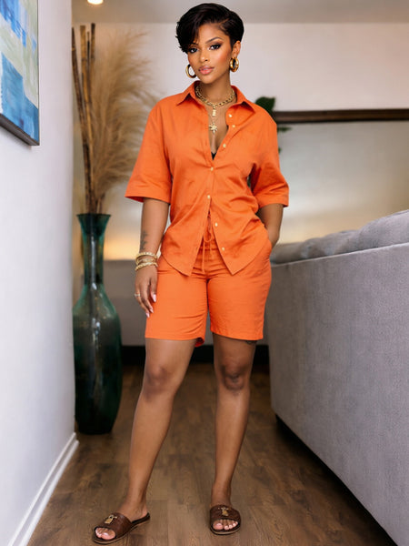 Solid Shirt & Shorts Set