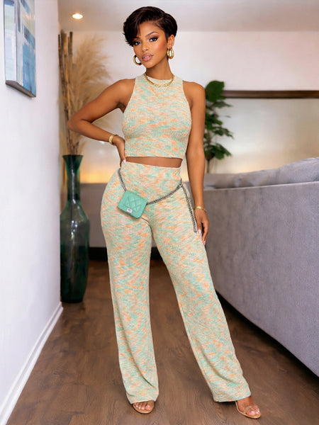 Printed Tank Top & Pants Set