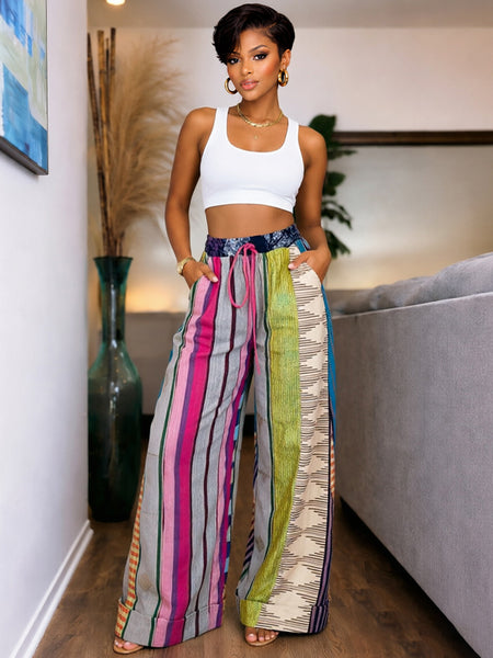 Printed Wide-Leg Pants