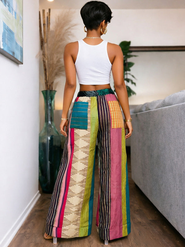 Printed Wide-Leg Pants