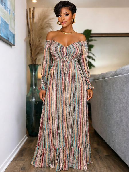 Printed Off-Shoulder Dress