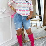 Heart Print Tee - Queenfy