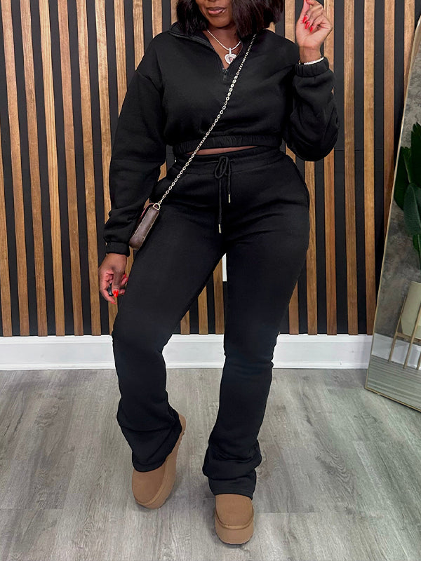 Zip-Front Sweatshirt & Pants Set--Clearance