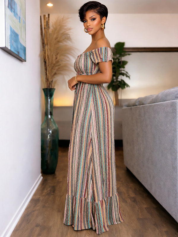 Stripe Off-Shoulder Dress