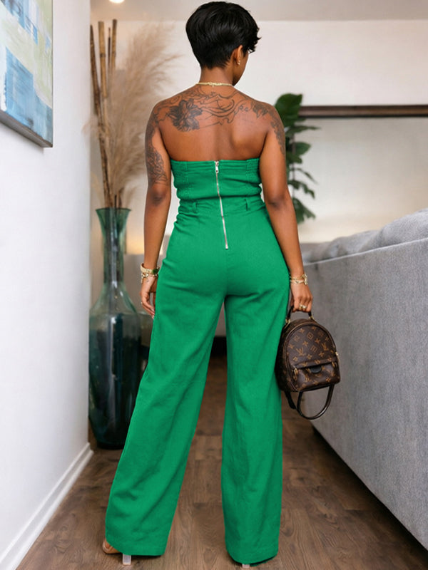 Strapless Wide Leg Jumpsuit