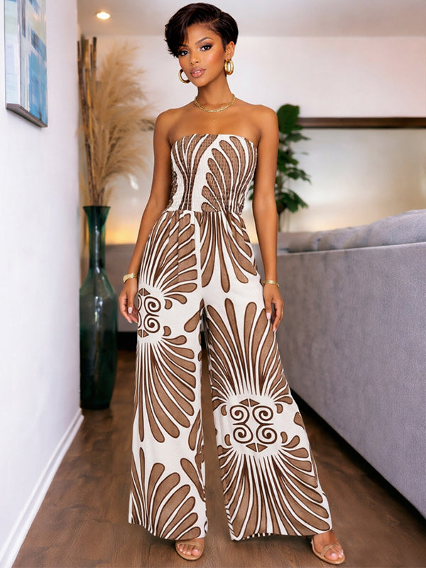 Printed Strapless Jumpsuit