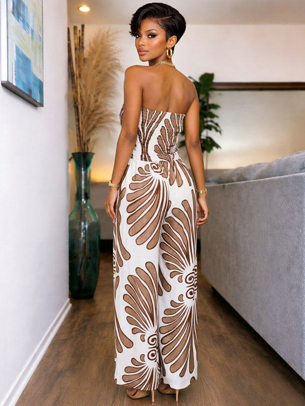 Printed Strapless Jumpsuit