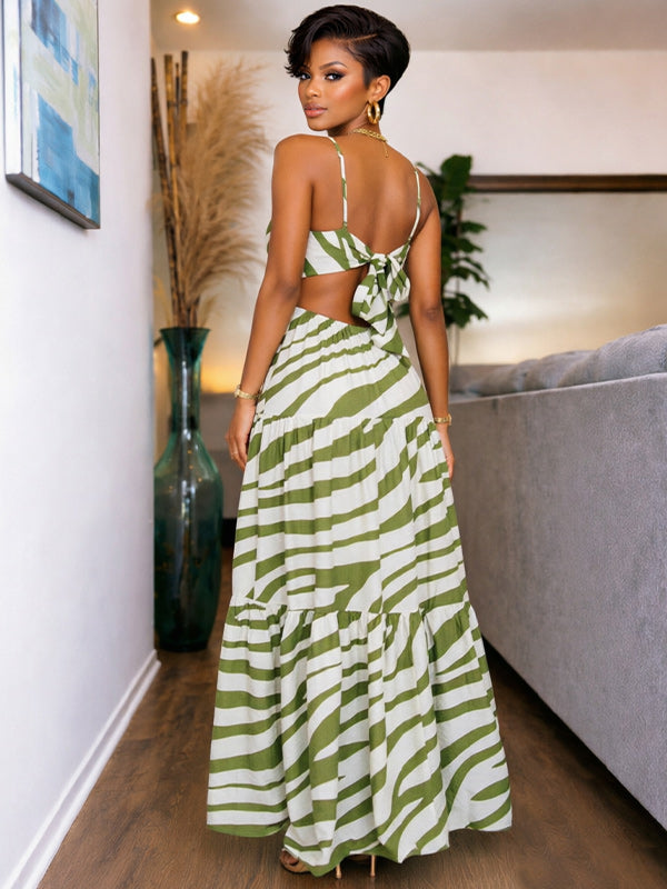Printed Cami Ruffle Dress