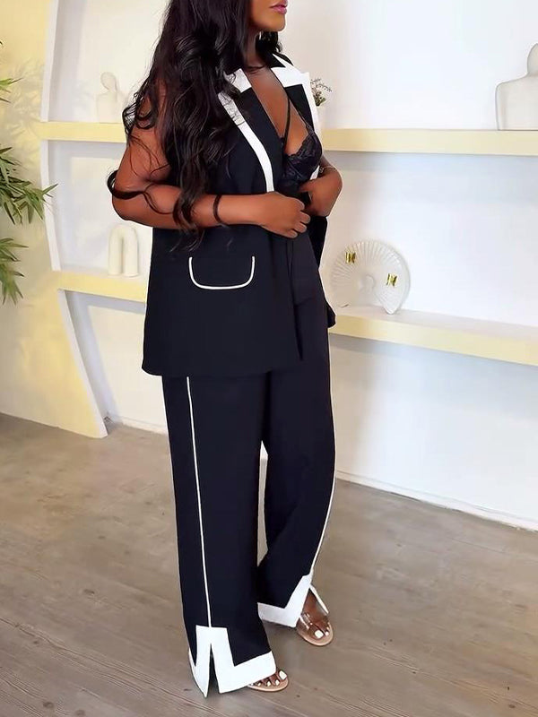 Sleeveless Blazer & Pants Set