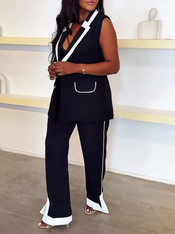 Sleeveless Blazer & Pants Set