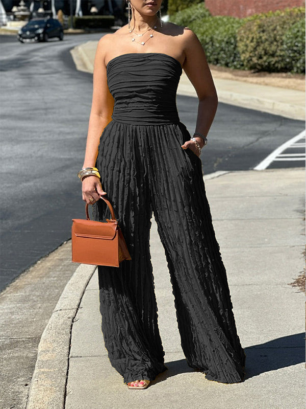 Ruched Strapless Jumpsuit