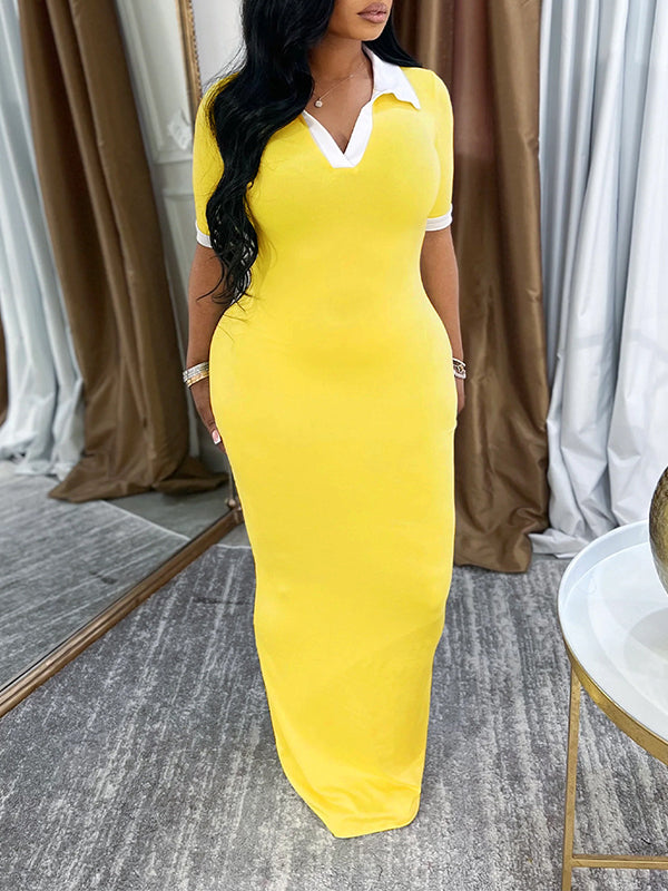 Contrast Polo Dress