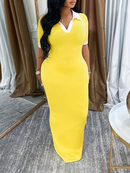 Contrast Polo Dress