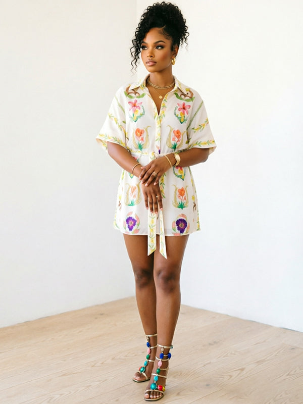 Printed Tied Romper