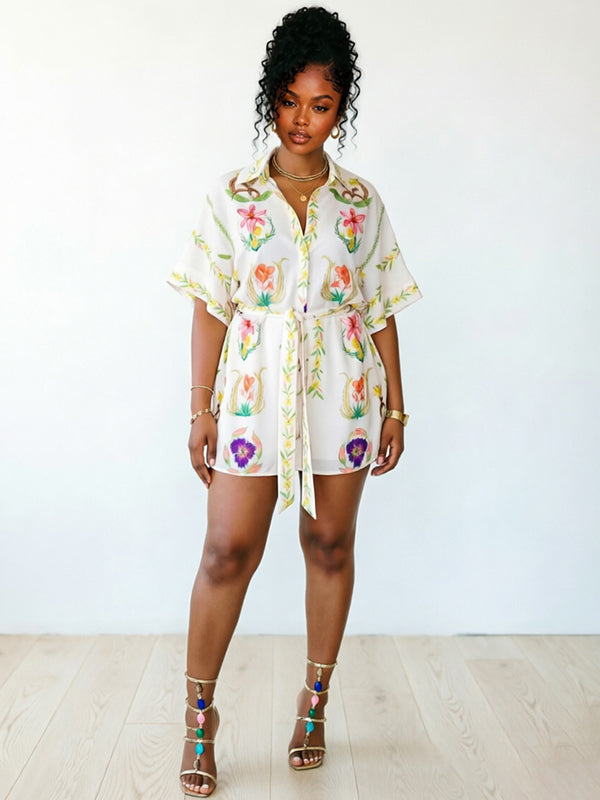Printed Tied Romper