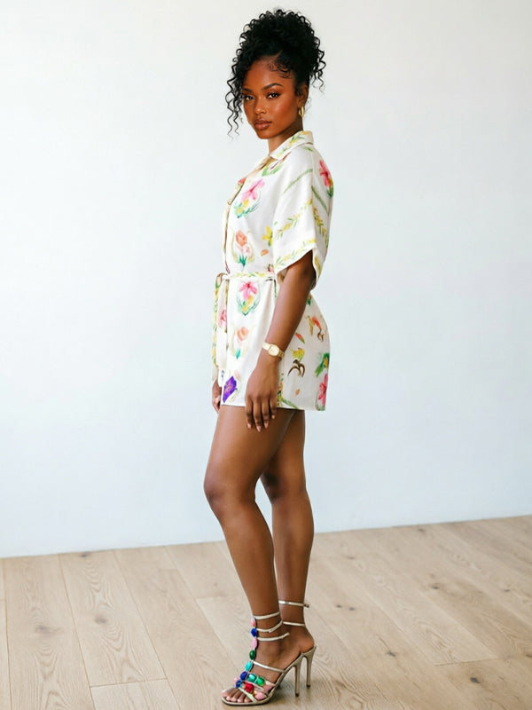 Printed Tied Romper