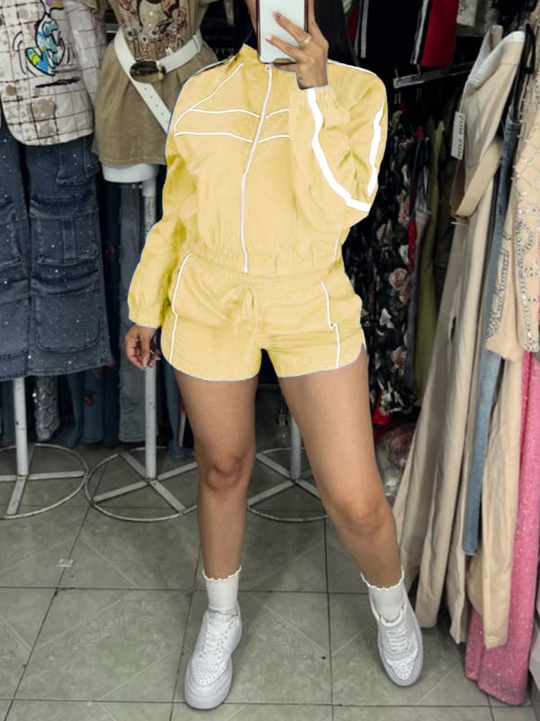 Zip-Front Jacket & Shorts Set