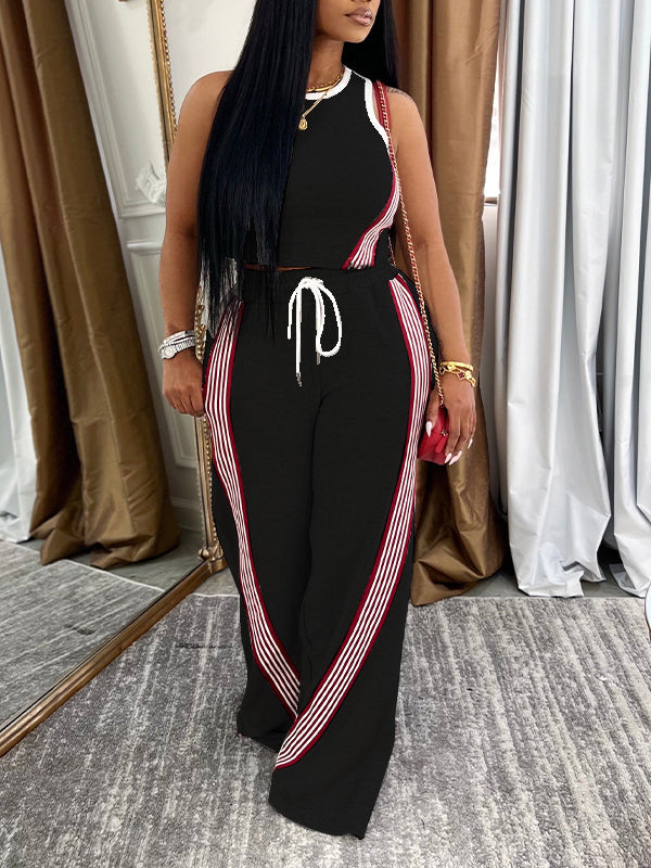 Side Stripe Tank Top & Pants Set