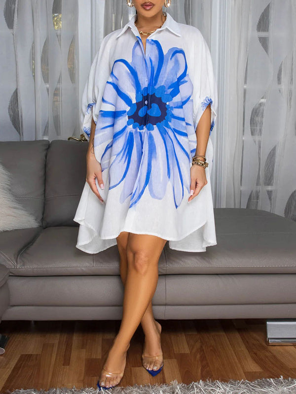 Floral Printed Shirt Dress