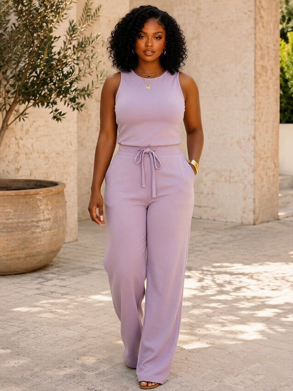 Solid Sleeveless Jumpsuit