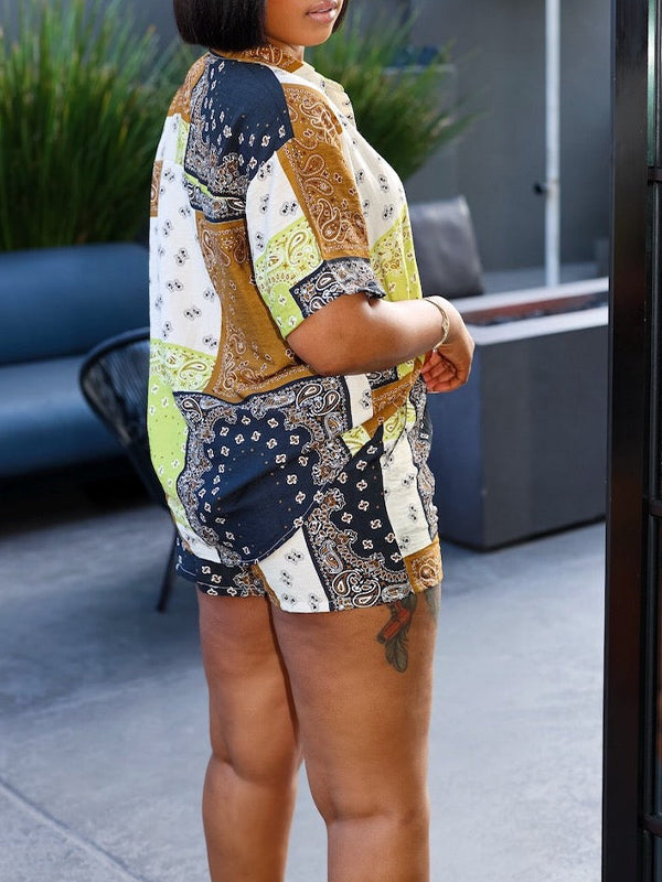 Printed Shirt & Shorts Set