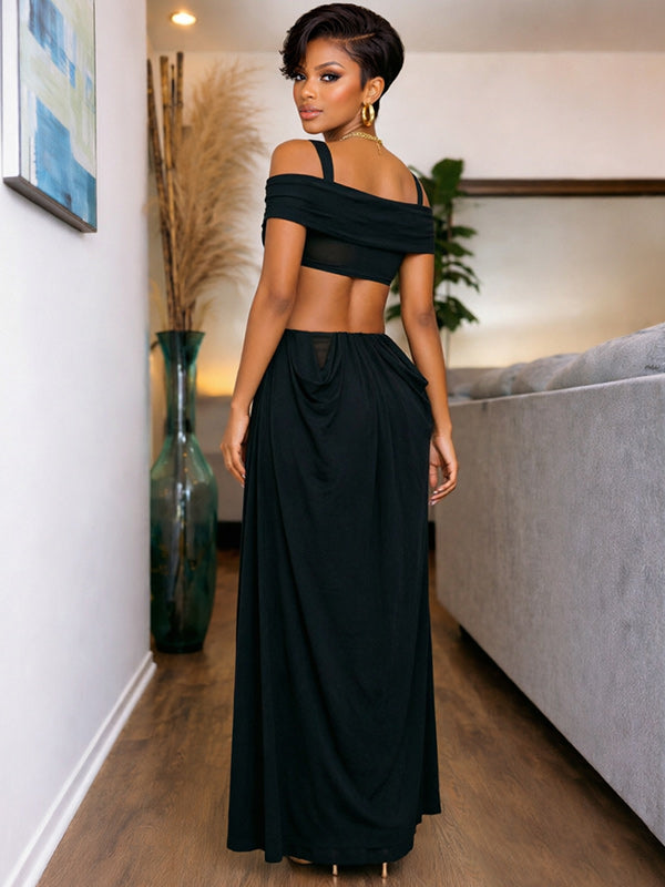 Off-Shoulder Cutout Maxi Dress