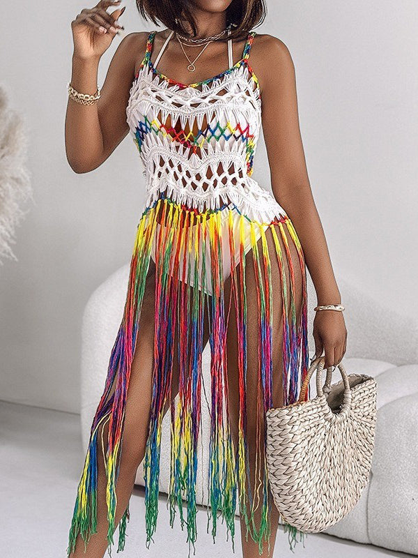 Knit Fringe Cami Dress
