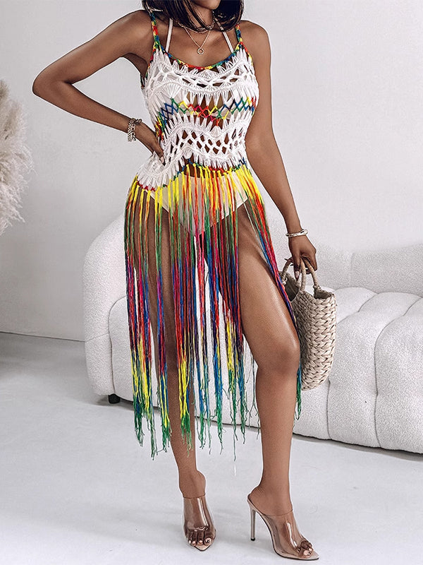 Knit Fringe Cami Dress