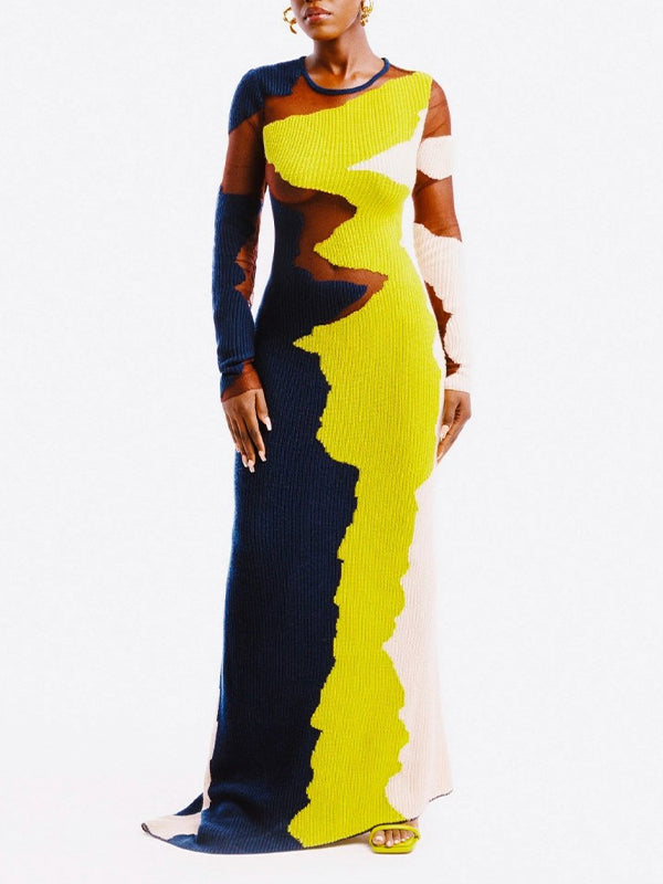 Colorblock Maxi Dress