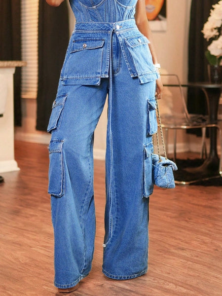 Wide Leg Cargo Jeans