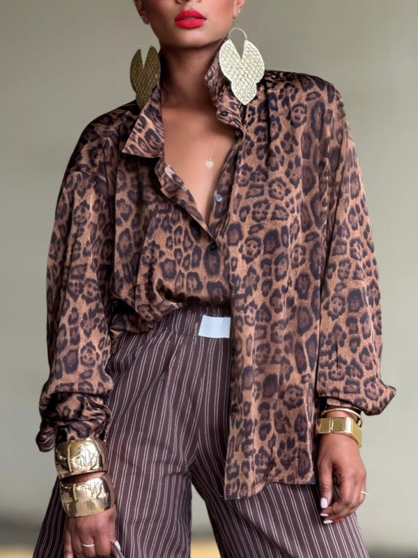 Leopard Button-Front Shirt