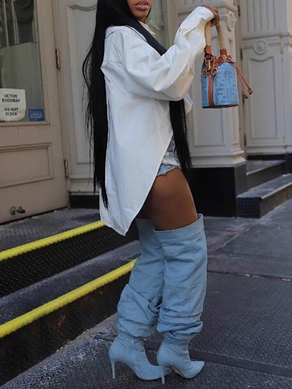 Solid High-Low Tunic Shirt