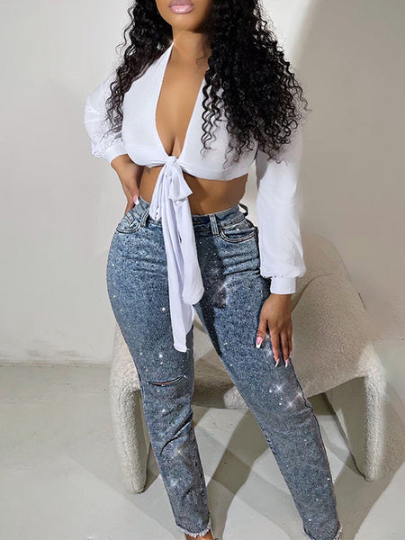 Studded Ripped Jeans