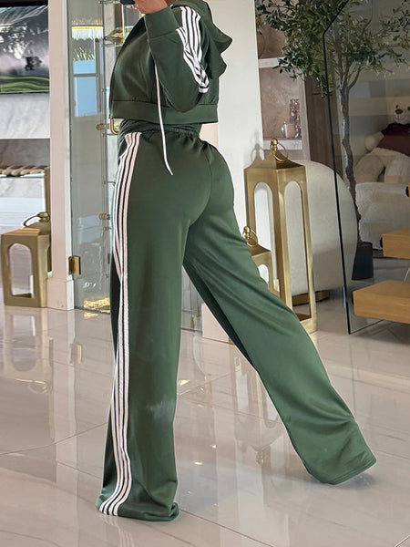 Side-Stripe Zip-Front Hoodie & Pants Set