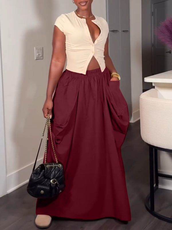 Drawstring Cargo Skirt