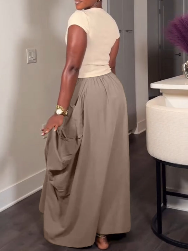 Drawstring Cargo Skirt