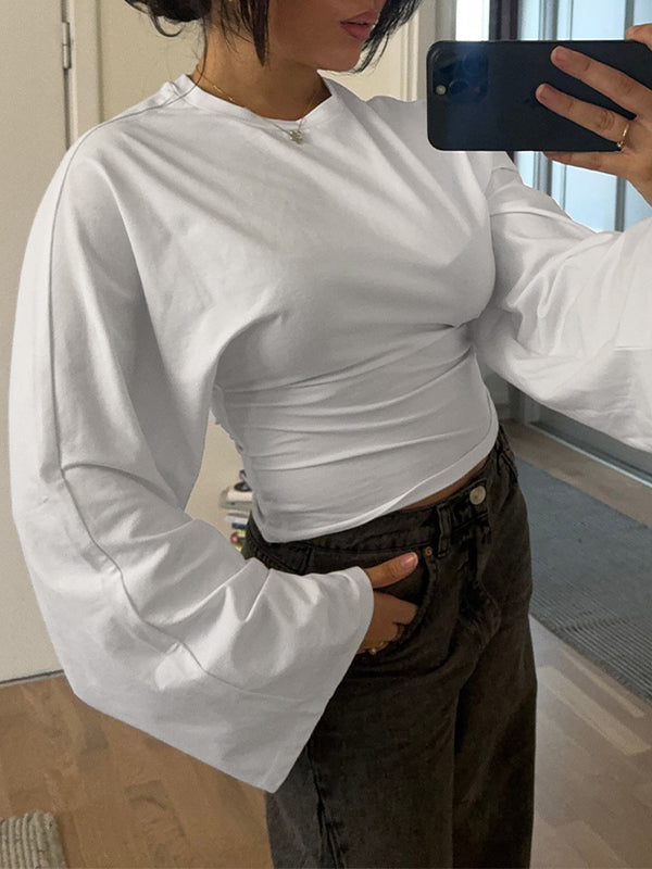 Solid Bell-Sleeve Tee