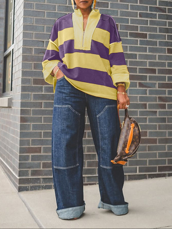 Colorblock Zip-Front Top