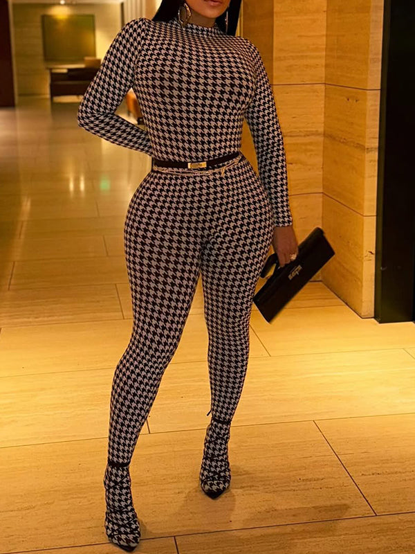 Houndstooth Top & Pants Set