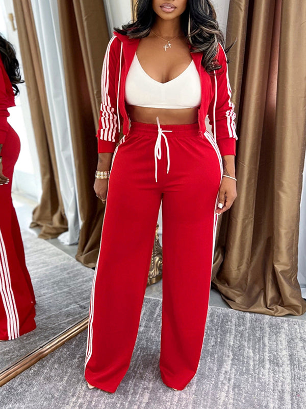 Side-Stripe Zip Hoodie & Pants Set